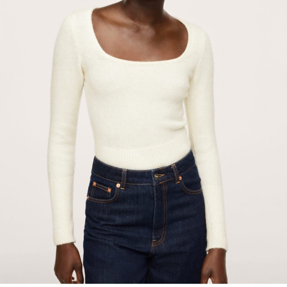 Mango ecru textured knit - worn once